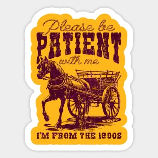 Please Be Patient With Me I'm From The 1900s Vintage Horse Sticker